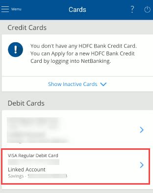 new hdfc debit card activation